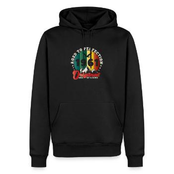 Anniversaire vintage 1961 - idée cadeau rétro 1961 - Sweat à capuche Premium bio Homme - noir - Devant - Nico (187cm)