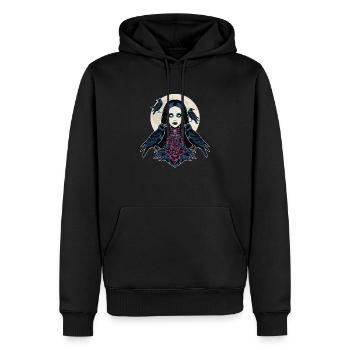Gothic Mädchen Illustrationsdesign - Männer Premium Bio Hoodie - Schwarz - Vorne - Nico (187cm)