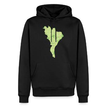 Falster - Sweat à capuche Premium bio Homme - noir - Devant - Nico (187cm)