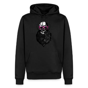 Tod Kopf kahl hipster Schädellogo Anarchie SLU - Männer Premium Bio Hoodie - Schwarz - Vorne - Nico (187cm)