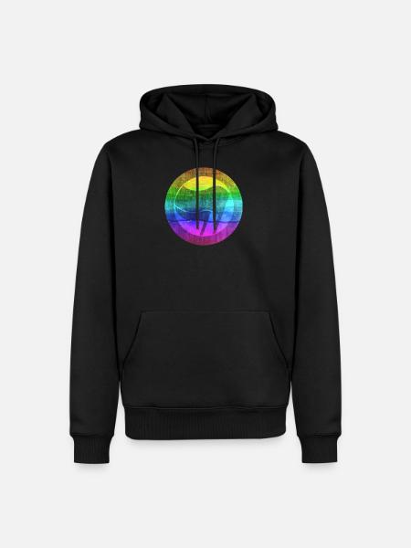 Flag Rainbow against Fascism - Men’s Premium Organic Hoodie - black