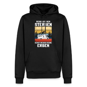 Reise vor dem sterben Wohnwagen Camper Camping - Männer Premium Bio Hoodie - Schwarz - Vorne - Nico (187cm)