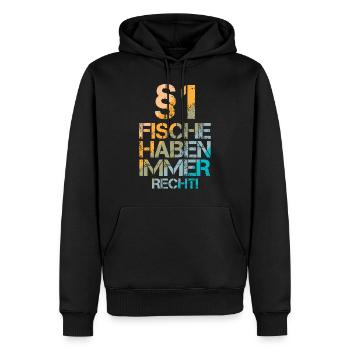 Fische haben immer Recht! - Männer Premium Bio Hoodie - Schwarz - Vorne - Nico (187cm)