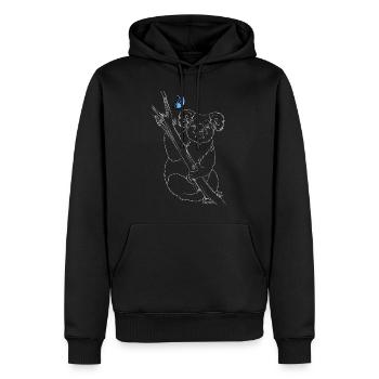 Koala mit Schmetterling - Männer Premium Bio Hoodie - Schwarz - Vorne - Nico (187cm)