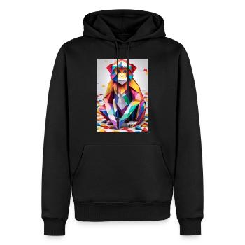 Rainbow Monkey - Men’s Premium Organic Hoodie - black - Front - Nico (187cm)