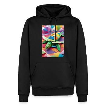 Regenbogen-Panzer - Origami-Schildkröte - Männer Premium Bio Hoodie - Schwarz - Vorne - Nico (187cm)