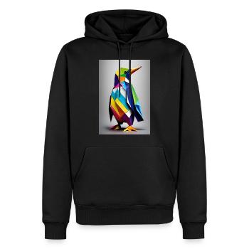 Origami-Pinguin - Männer Premium Bio Hoodie - Schwarz - Vorne - Nico (187cm)