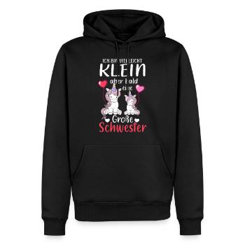 Ich Bin Vielleicht Klein Aber Bald Große Schwester - Männer Premium Bio Hoodie - Schwarz - Vorne - Nico (187cm)