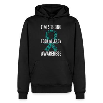 Je suis fort, Sensibilisation aux allergies alimentaires 3 - Sweat à capuche Premium bio Homme - noir - Devant - Nico (187cm)