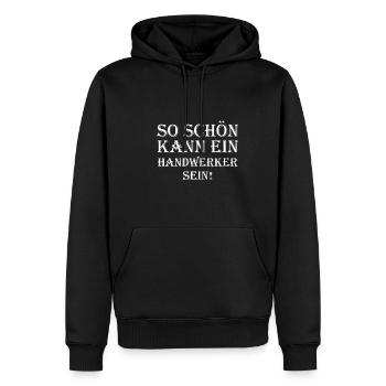 So schön kann ein Handwerker sein Legende Handwerk - Männer Premium Bio Hoodie - Schwarz - Vorne - Nico (187cm)