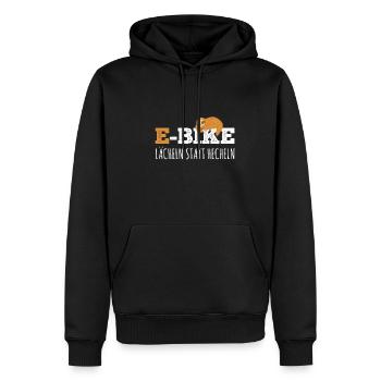 Lächeln statt Hecheln EMTB E-Bike Rentner Faultier - Männer Premium Bio Hoodie - Schwarz - Vorne - Nico (187cm)