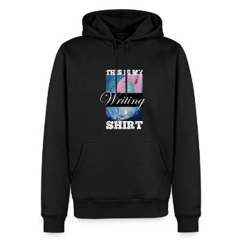 Ceci est mon écrivain de chemise d’écriture - Sweat à capuche Premium bio Homme - noir - Devant - Nico (187cm)