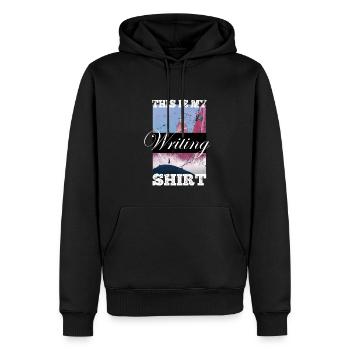 Ceci est mon écrivain de chemise d’écriture - Sweat à capuche Premium bio Homme - noir - Devant - Nico (187cm)