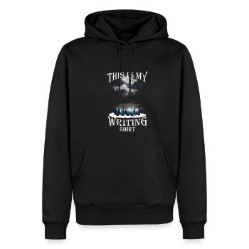 Ceci est mon écrivain de chemise d’écriture - Sweat à capuche Premium bio Homme - noir - Devant - Nico (187cm)