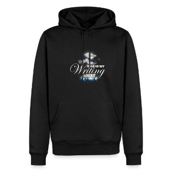 Ceci est mon écrivain de chemise d’écriture - Sweat à capuche Premium bio Homme - noir - Devant - Nico (187cm)