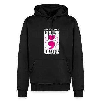 Santé mentale Dépression Motivation Anxiété Rêve - Sweat à capuche Premium bio Homme - noir - Devant - Nico (187cm)