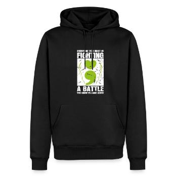 Santé mentale Dépression Motivation Anxiété Rêve - Sweat à capuche Premium bio Homme - noir - Devant - Nico (187cm)