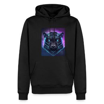 Geometrisch Panther Polygon Abstrakt Mystisch - Männer Premium Bio Hoodie - Schwarz - Vorne - Nico (187cm)