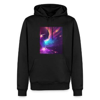 Geometrisch Phönix Vogel Polygon Abstrakt Mystisch - Männer Premium Bio Hoodie - Schwarz - Vorne - Nico (187cm)