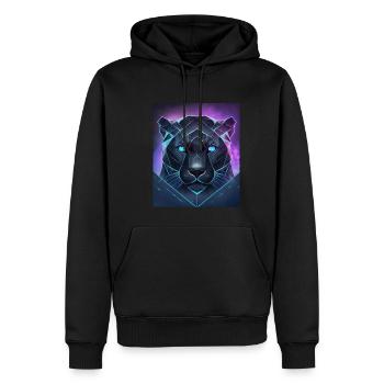 Nature géométrique Trance Polygone Abstrait Mystique - Sweat à capuche Premium bio Homme - noir - Devant - Nico (187cm)