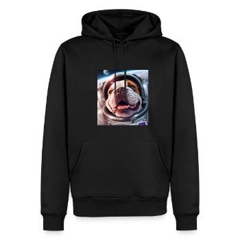bouledogue, astronaute, chien, espace extra-atmosphérique - Sweat à capuche Premium bio Homme - noir - Devant - Nico (187cm)