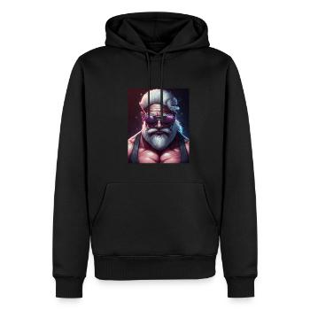 Weihnachten Neon Bodybuilding Sonnenbrille Muskeln - Männer Premium Bio Hoodie - Schwarz - Vorne - Nico (187cm)