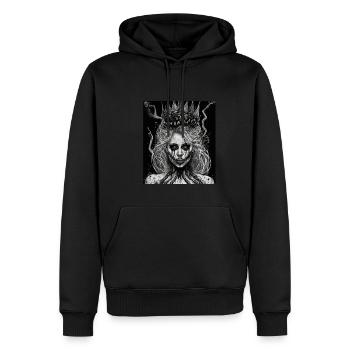 Maléfique Vieille Femme Horreur Gothique Horreur Sorcière Abstrait - Sweat à capuche Premium bio Homme - noir - Devant - Nico (187cm)