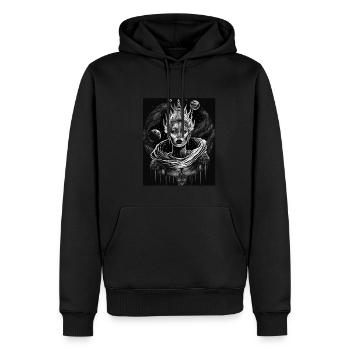 Evil Old Woman Horror Gothic Horror Witch Abstract - Men’s Premium Organic Hoodie - black - Front - Nico (187cm)