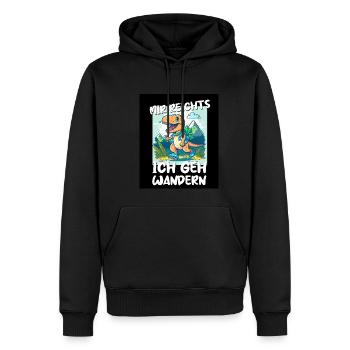 T-Rex Dino Dinosaurier Saurier Wandern Outdoor - Männer Premium Bio Hoodie - Schwarz - Vorne - Nico (187cm)