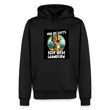 T-Rex Dino Dinosaurier Saurier Wandern Outdoor - Männer Premium Bio Hoodie - Schwarz - Vorne - Nico (187cm)