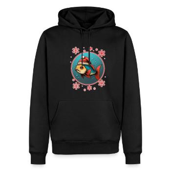 Angeln Angler Angelerin Weihnachten Fischer Fisch - Männer Premium Bio Hoodie - Schwarz - Vorne - Nico (187cm)