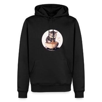 Cat Cat Ramen Noodles Sweet Kitten Noodle Soup - Men’s Premium Organic Hoodie - black - Front - Nico (187cm)