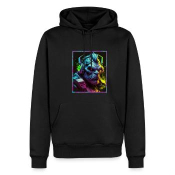 Orc Polygon Headset Headphones Gamer Geometrisch - Männer Premium Bio Hoodie - Schwarz - Vorne - Nico (187cm)