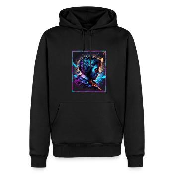 Casque Polygon Casque Gamer Géométrique - Sweat à capuche Premium bio Homme - noir - Devant - Nico (187cm)