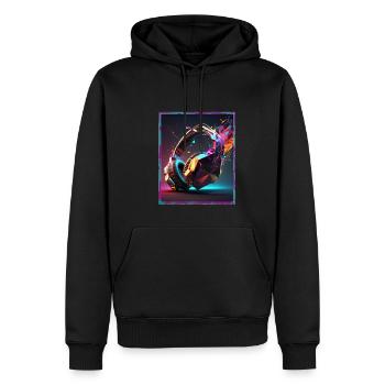 Casque Polygon Casque Gamer Géométrique - Sweat à capuche Premium bio Homme - noir - Devant - Nico (187cm)