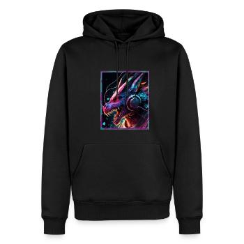 Drache Polygon Headset Headphones Geometrisch - Männer Premium Bio Hoodie - Schwarz - Vorne - Nico (187cm)