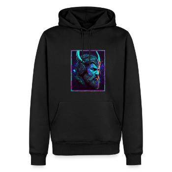 Viking Viking Headset Gamer Streamer Music Neon - Men’s Premium Organic Hoodie - black - Front - Nico (187cm)