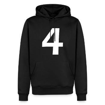4 - Männer Premium Bio Hoodie - Schwarz - Vorne - Nico (187cm)