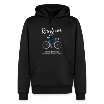 Rentner 2024 Fahrrad Radsport Rad Pensionär Spruch - Männer Premium Bio Hoodie - Schwarz - Vorne - Nico (187cm)