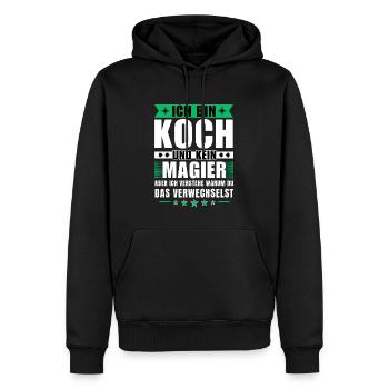 Ich bin Koch und kein Magier - Männer Premium Bio Hoodie - Schwarz - Vorne - Nico (187cm)