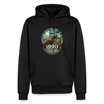 Légendaire depuis 1990 - Sweat à capuche Premium bio Homme - noir - Devant - Nico (187cm)
