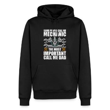 Some people call me mechanic - Sweat à capuche Premium bio Homme - noir - Devant - Nico (187cm)
