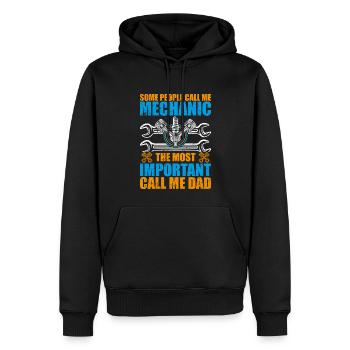 Some people call me mechanic - Sweat à capuche Premium bio Homme - noir - Devant - Nico (187cm)