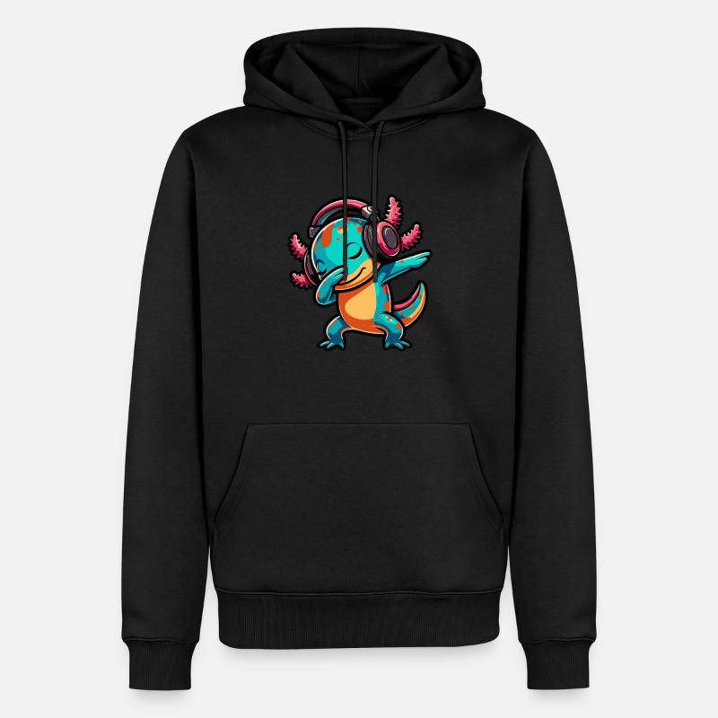 Dabbing Axolotl - Männer Premium Bio Hoodie - Schwarz
