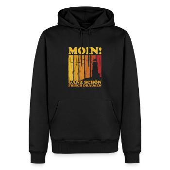 Norddeutsch Nordsee Zitate Heimat Geschenk - Männer Premium Bio Hoodie - Schwarz - Vorne - Nico (187cm)
