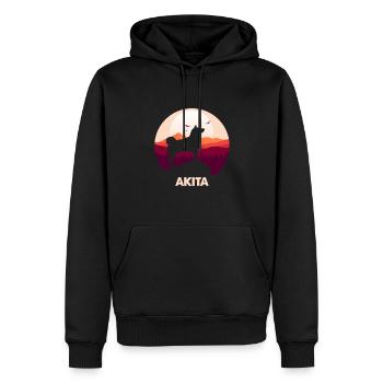 Akita - Sweat à capuche Premium bio Homme - noir - Devant - Nico (187cm)
