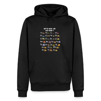 Dinosaur Alphabet - Männer Premium Bio Hoodie - Schwarz - Vorne - Nico (187cm)