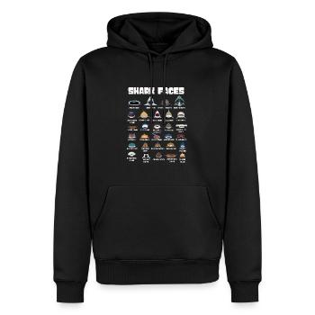 Types de visages de requin. Identification du visage du requin - Sweat à capuche Premium bio Homme - noir - Devant - Nico (187cm)