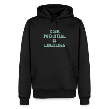 Votre potentiel est illimité - Sweat à capuche Premium bio Homme - noir - Devant - Nico (187cm)