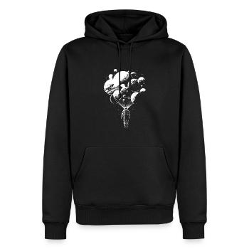 Astronaute à l’infini avec des ballons planétaires - Sweat à capuche Premium bio Homme - noir - Devant - Nico (187cm)